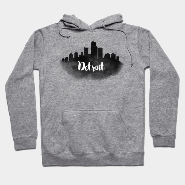 Detroit watercolor Hoodie by kursatunsal